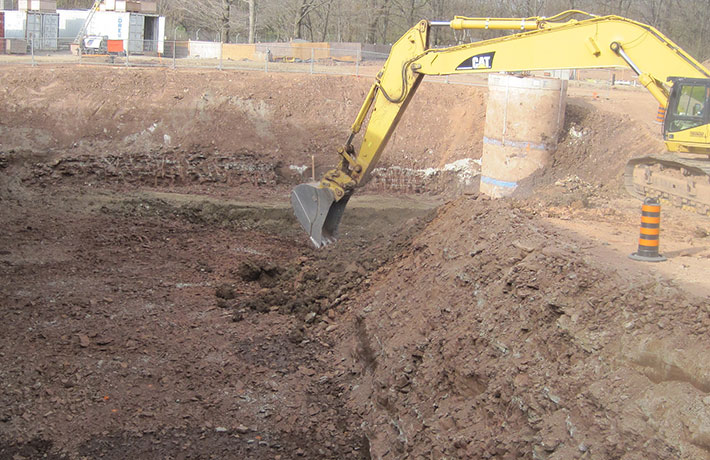 Bulldozer on construction site