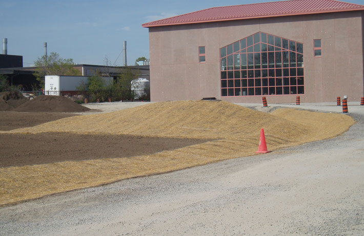 House with driveway and soil