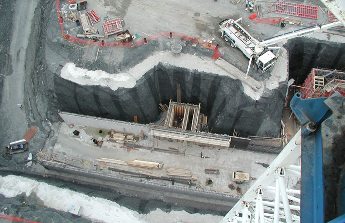 Construction worker with heavy equipment