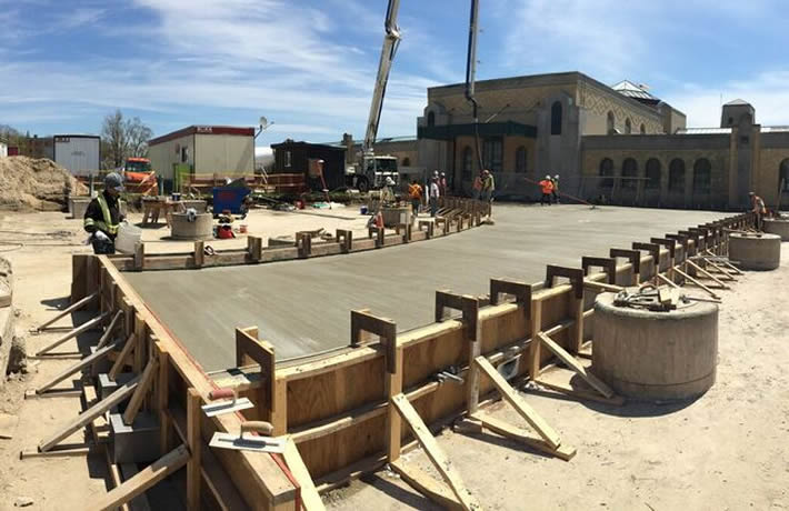 Construction site with workers