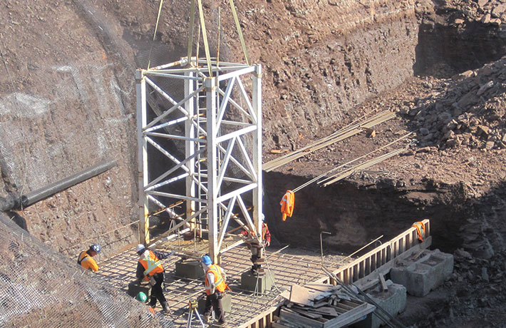 Construction workers in safety gear