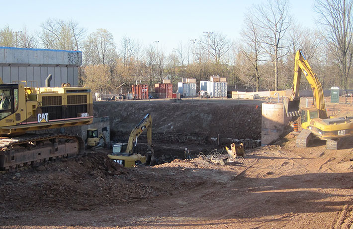 Bulldozer on construction site