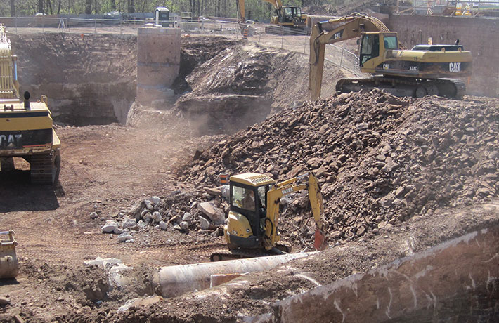 Bulldozer on construction site